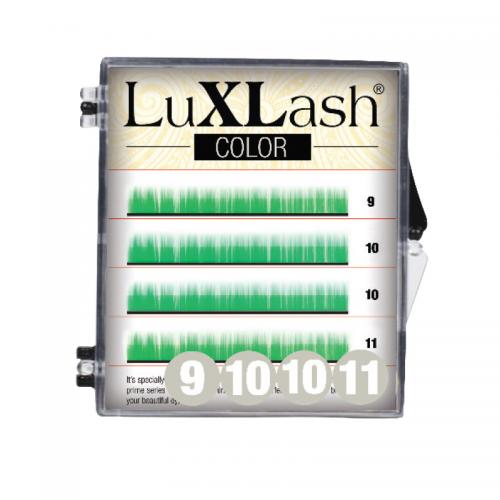 LuXLash Color Lash - Green D/0,10 (9,10,11)